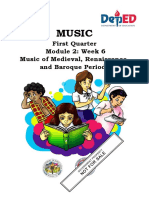 Music: First Quarter Module 2: Week 6 Music of Medieval, Renaissance, and Baroque Periods