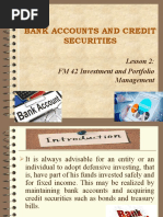 Bank Accounts and Credit Securities: Lesson 2: FM 42 Investment and Portfolio Management