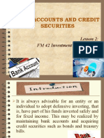 Bank Accounts and Credit Securities: Lesson 2: FM 42 Investment and Portfolio Management
