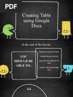 Creating Table Using Google Docs