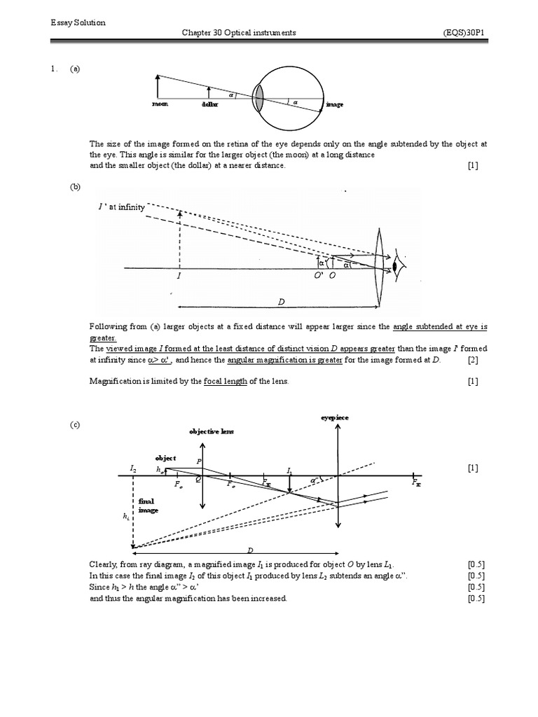 Angular Magnification in Optical Instruments | PDF | Optics ...