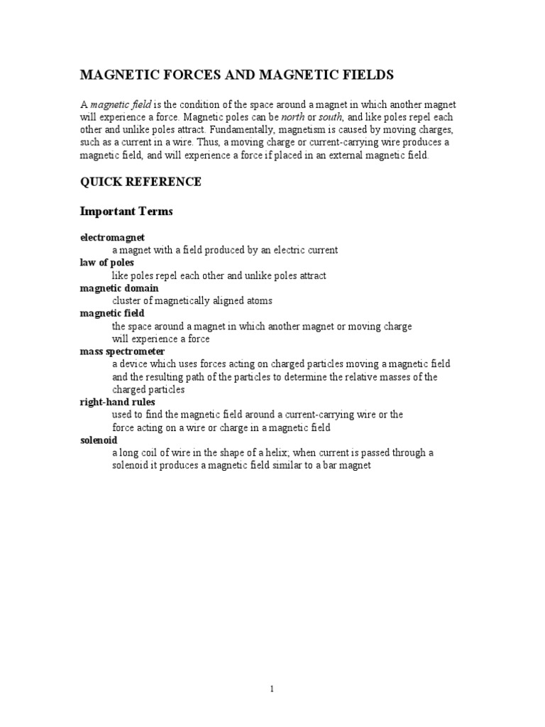 Magnetic Forces and Fields - Induction | PDF | Electromagnetic ...
