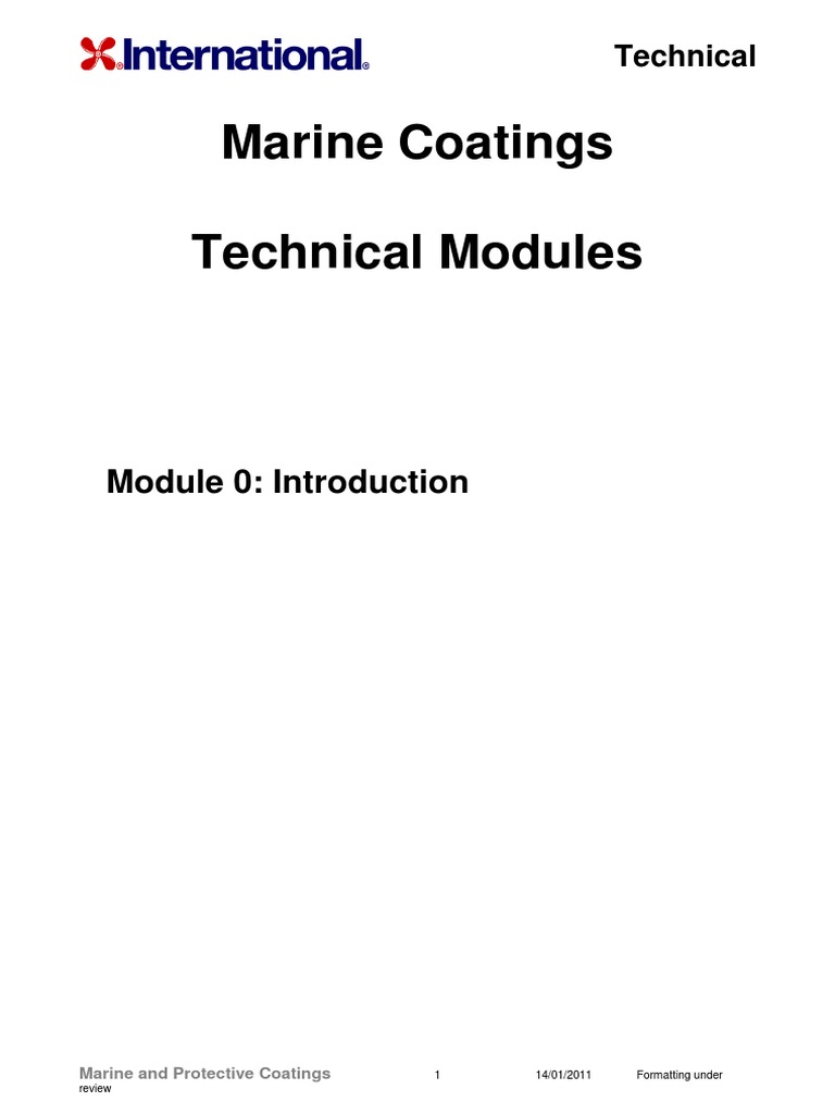 Marine Coatings Technical Modules Module 0 Introduction PDF Paint Industrial Processes