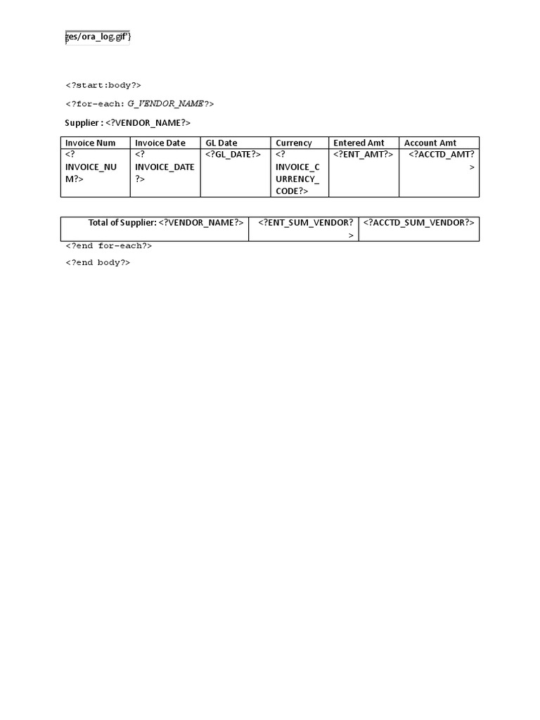 Invoice Template for Suppliers | PDF