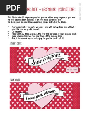 DIY Love Coupons Book - by Lovely Planner