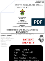 Paraplegia Due To Incomplete Spinal Cord Injury: Orthopedic and Traumatology Department Hasanuddin University