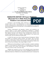 Narrative Report On Project Numbers (Numerals Use To Make Brain Exercise To Reinforce Non-Numerate Students)