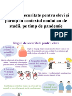 Reguli de Securitate Pentru Elevi Și Părinți În Contextul Noului an de Studii, Pe Timp de Pandemie