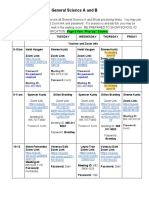 General Science A & B Test Proctoring Schedule