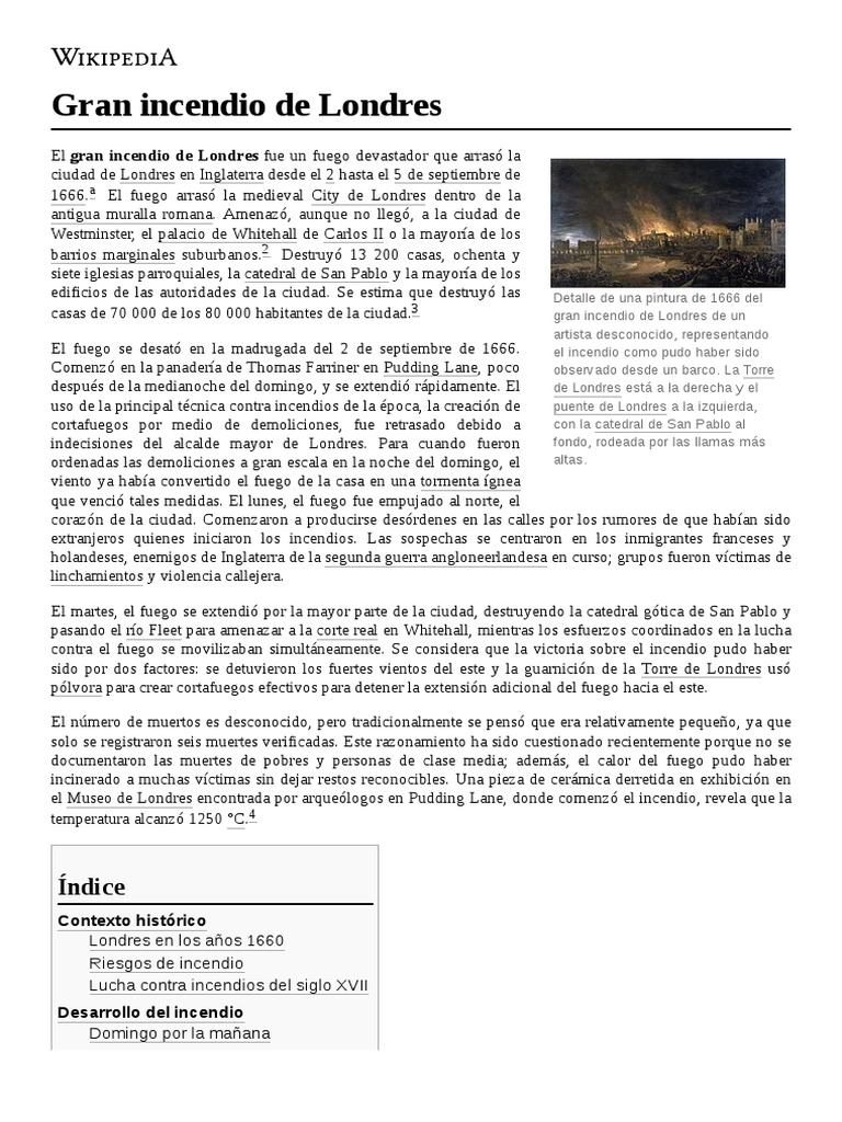 Gran Incendio de Londres | PDF | Londres | Incendios