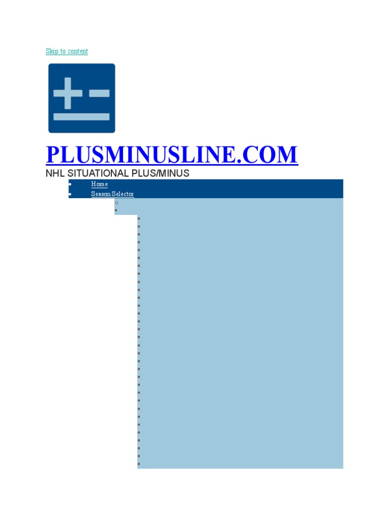 Situation of Plus Minus | PDF | Ice Hockey | National Hockey League Teams