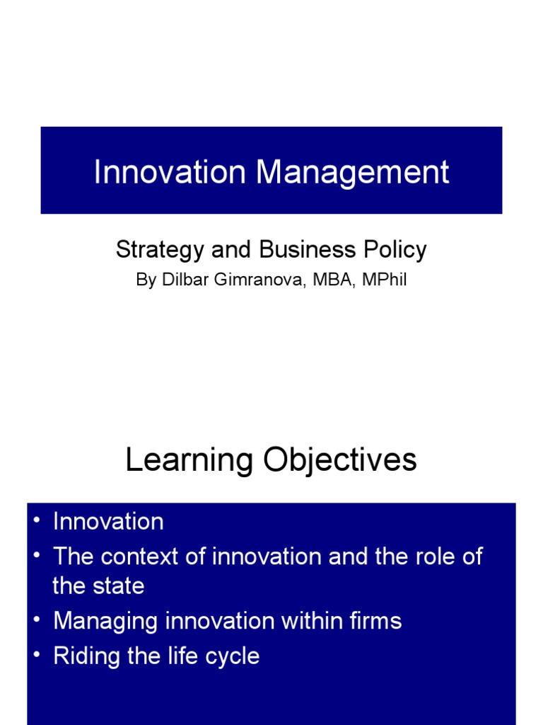 Managing Innovation Strategies for Growth | PDF | Disruptive Innovation ...