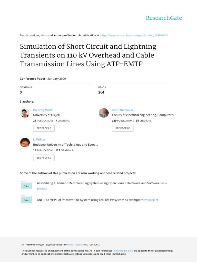 Simulation of Short Circuit and Lightnin | PDF | Transmission Line ...