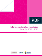 Informe Nacional de Resultados Saber Pro 2012 - 2015