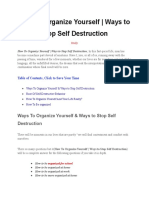 How to Organize Yourself _ Ways to Stop Self Destruction