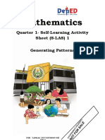 Mathematics: Quarter 1-Self-Learning Activity Sheet (S-LAS) 1 Generating Patterns
