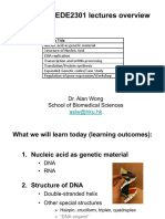 BIOC2600/MEDE2301 Lectures Overview: Dr. Alan Wong School of Biomedical Sciences