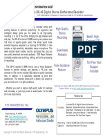 Olympus DS-40 Digital Stereo Conference Recorder: Product Information Sheet