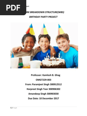 Work Breakdown Structure Birthday Party.docx