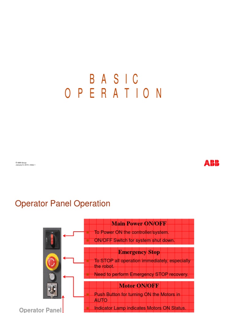 Intro To ABB Robotic 2 - Basic Op | PDF | Switch | Tools