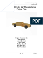 Pinewood Derby Car Manufacturing Project Plan