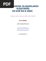 Kuran Dışı Oluşumların Eleştirisi Ve Kuran'a Arzı - Vehhabilik, Şiilik, Tasavvuf Ve İslam Iddialı Filozoflar - Fereç Hüdür