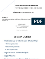 Lecture 2-Islamic Commercial Law and Theory of Contracts Methodology of Islamic Law