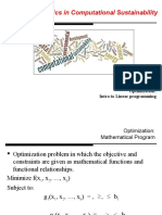 Topics in Computational Sustainability: Optimization: Intro To Linear Programming