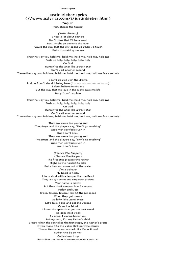 Justin Bieber HOLY PDF