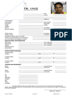 2x2 Picture Personal Data Form
