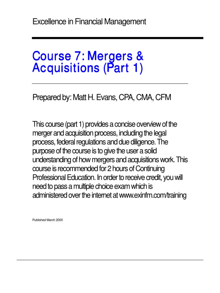 MERGERS AND ACQUISITIONS EDINBURGH BUSINESS SCHOOL PDF visual data 6