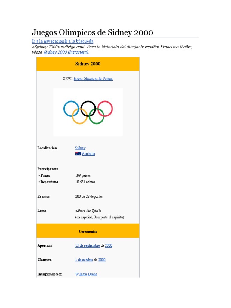 Juegos Olímpicos de Sídney 2000 PDF Naciones en los Juegos