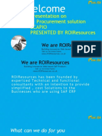Welcome: Presentation On E-Procurement Solution Ecapio Presented by Roiresources