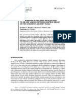 A Comparison of Children With Epilepsy To An Age - and IQ-Matched Control Group On The Children's Memory Scale