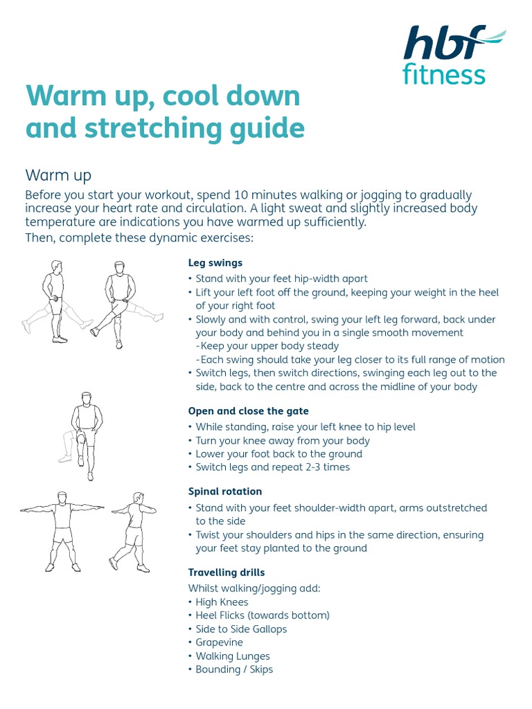 Warm-Up and Cool Down Guide | PDF | Foot | Knee