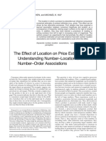 The Effect of Location On Price Estimation: Understanding Number-Location and Number-Order Associations