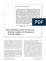 Role of Reference Price On Price and Quantity: Insights From Business-to-Business Markets