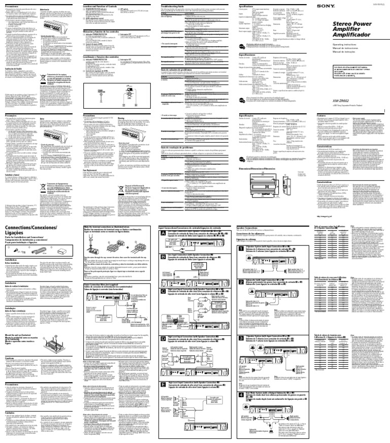 Stereo Power Amplifier Amplificador XMZR602 PDF Electronic