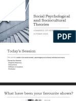 COMM6502.Sociocultural Theories - October 2020.OurVLE