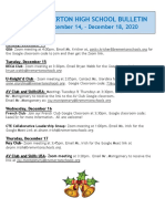 Bremerton High School Bulletin December 14-18 Club Meetings and Spirit Week