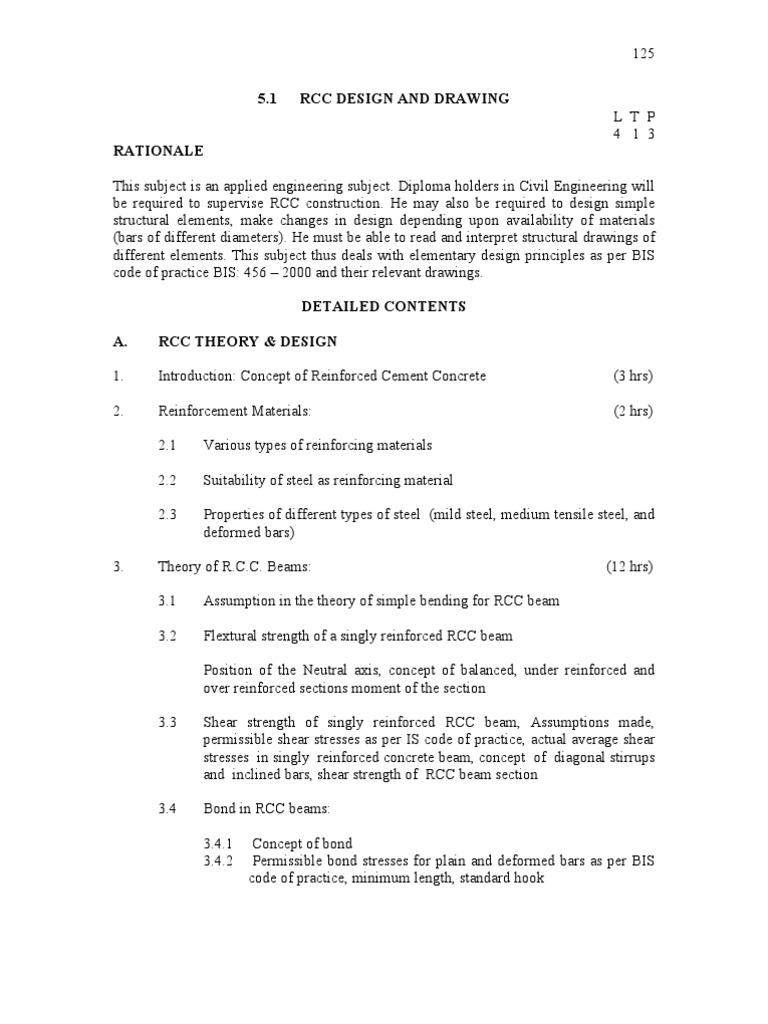 RCC Design and Drawing Overview | PDF