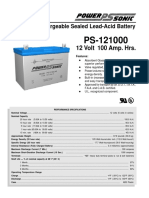 Rechargeable Sealed Lead-Acid Battery: 12 Volt 100 Amp. Hrs