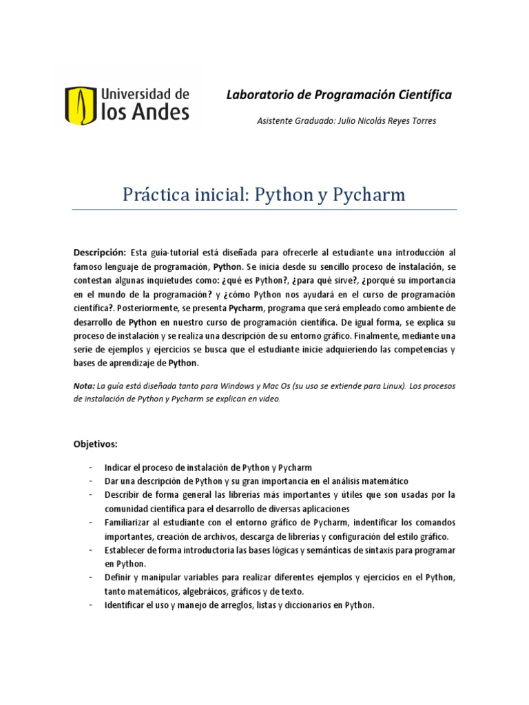 Introducción a Python y Pycharm | PDF | Python (lenguaje de ...