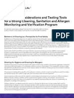 Cleaning: Considerations and Testing Tools For A Strong Cleaning, Sanitation and Allergen Monitoring and Verification Program