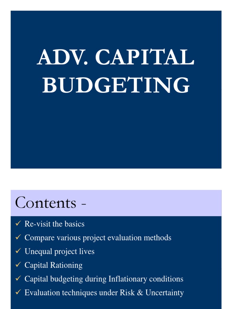 Advanced Capital Budgeting pdf Shiv1 Capital Budgeting Net Present 