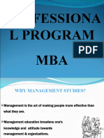 Professiona L Program MBA