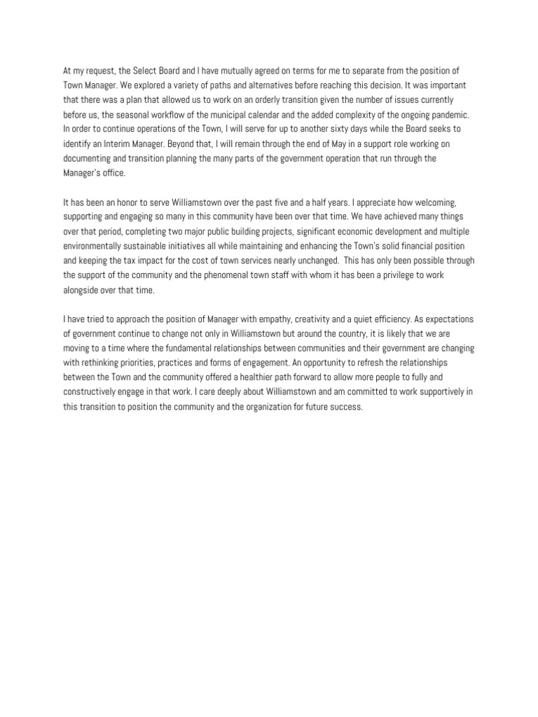 Letter of Resignation by Jason Hoch | PDF