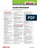Executive Function Worksheet