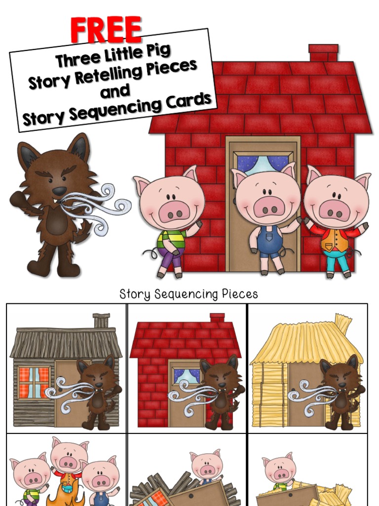 Three Little Pigs Sequencing Cards