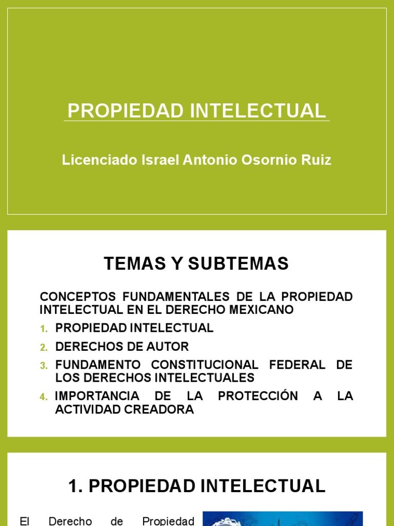 1a Clase de Propiedad Intelectual | PDF | Propiedad intelectual